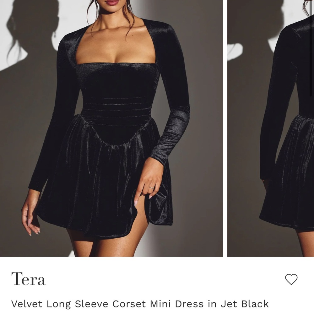 Elegant Black velvet Velvet Dress Size 4 like new worn once